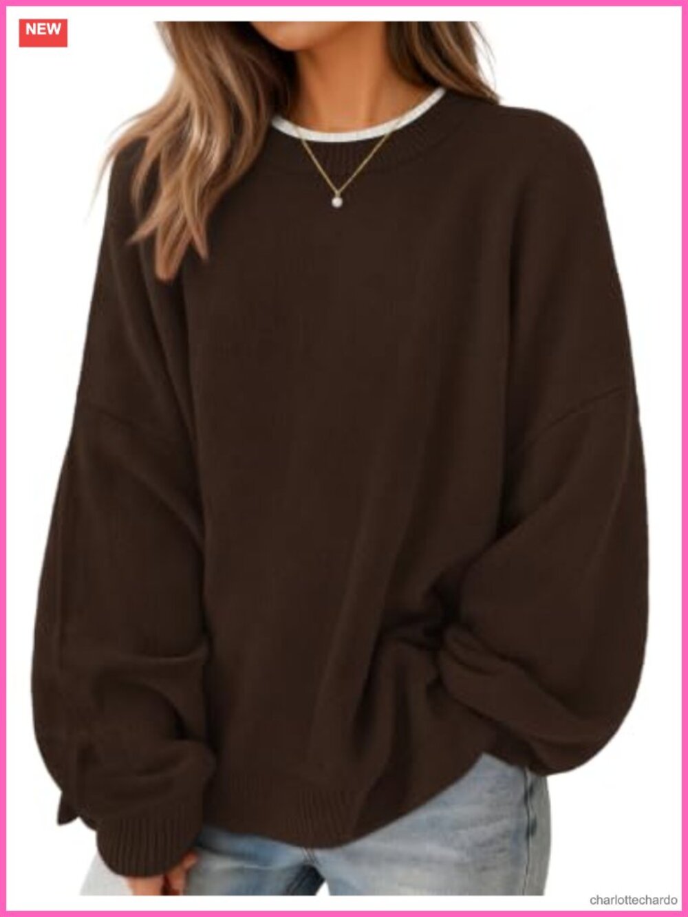 Oversized Batwing Sleeve Sweater Fall Trendy Crew Neck Pullover